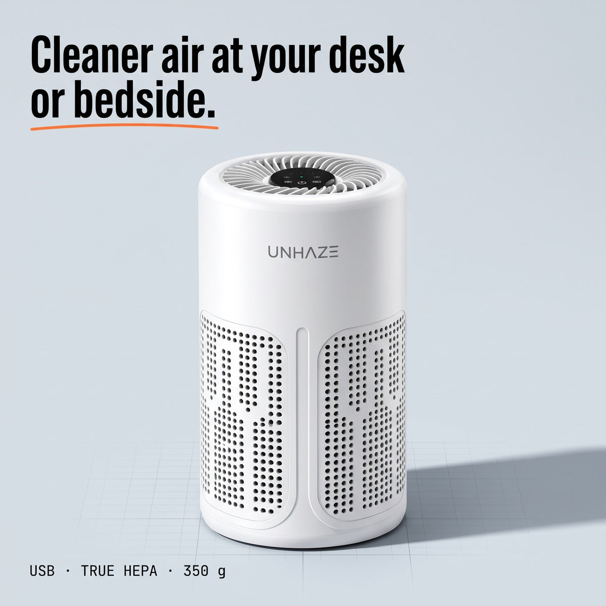 Unhaze D1 desk air purifier, studio view