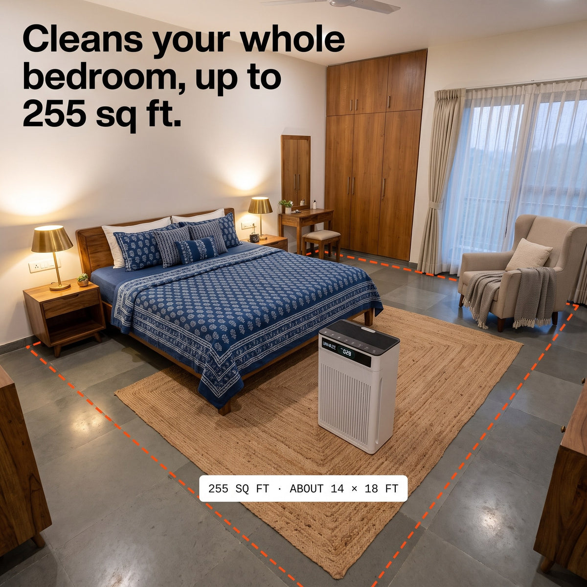 Unhaze S3 cleaning a whole 255 sq ft master bedroom