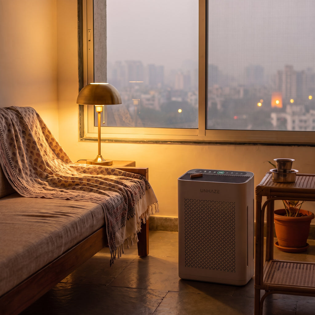 Unhaze S5 in a living room in the evening